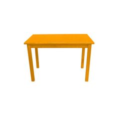 an orange table on a white background with clippings to the top and bottom