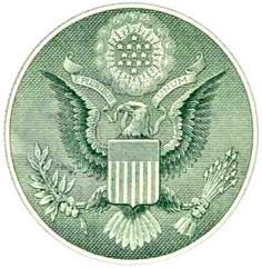 the great seal of the united states is depicted in this image, it appears to be an american eagle