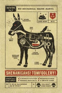 an advertisement for a toy donkey with instructions on how to use it