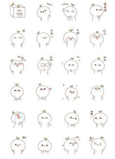 an image of different expressions on a sheet of paper with the words, i love you