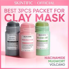 Check out SKINTIFIC Clay Mask Stick Kit 3 Pcs Exfoliating Acne Blackhead Dull Skin, the latest item I added on eBay! #eBay #eBaySeller Skintific Clay Mask, Mugwort Mask, Diy Masks, Pink Sea Salt, Mask Pictures, Beauty Rituals, Skin Mask, Tranexamic Acid, Skin Radiance