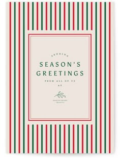 Classic and modern festive striped corporate holiday card Corporate Holiday Card Design, Business Holiday Card, Company Holiday Card, Company Christmas Card, Company Holiday Cards, Minimalist Holiday Cards, Classic Christmas Cards, Company Christmas Cards, Corporate Christmas Cards