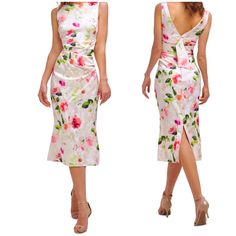 Questions? Leave A Comment Below! Fitted White Floral Print Midi Dress, Spring Sheath White Midi Dress, White Sheath Midi Dress For Spring, White Sheath Dress With Floral Print, Red Shift Dress, Navy Blue Cocktail Dress, Cold Shoulder Shift Dress, Long Sleeve Ruffle Dress, Eliza Dress