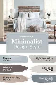 If you live by the motto, 'Keep it simple,' this paint palette from Sherwin-Williams is for you. Ready to add streamlined, uncluttered design style to your bedroom? Tap this pin to explore all of the colors from the ColorSnap® Color ID Minimalist palette. #sherwinwilliams #colorid #minimalist #paintstyle #paintinspiration #diy Sherwin Williams Paint Neutral, Neutral Paint Colors, Sherwin Williams Paint Colors, Neutral Paint, Bedroom Paint Colors, Design Seeds, Bedroom Paint