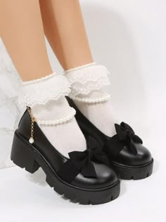 Mary Jane Platform Shoes, Zapatos Mary Jane, Platform Wedges Shoes, Dr Shoes, Cute Shoes Heels, Kawaii Shoes, Womens Mary Janes, Platform Mary Janes, Ankle Strap Shoes