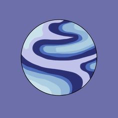 a blue and white swirl pattern in the center of a circular shape on a purple background