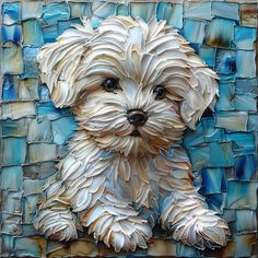 5874_WF_TILE Maltese puppy Ceramic Tile Art for Dog Lovers Handcrafted Ceramic Art Tiles - A Perfect Gift for Dog Lovers ✨ Bring the beauty of handcrafted art into your home with these captivating ceramic tiles! Each tile is meticulously crafted in our East Tennessee workshop, showcasing a dazzling array of colors and featuring original artwork of your favorite dog breeds. A Universe of Canine Inspiration Our tiles are more than just wall art - they're a canvas for your imagination. Explore a wo Tile Bookshelf, Tile Art Wall, Collage Quilts, Painting Instructions, Ceramic Tile Art, Zentangle Ideas, Mosaic Animals, Art Tiles, Quilling Ideas