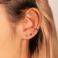 A drop of rain sapphire sits atop an open huggie hoop. You�ll want to wear these every day (we do). Laurie Fleming, Catbird Jewelry, Blue Green Sapphires, Birthday Treats, Green Sapphire, Gifts For Wedding Party, Beauty Shop, Wedding Engagement, Ear Cuff