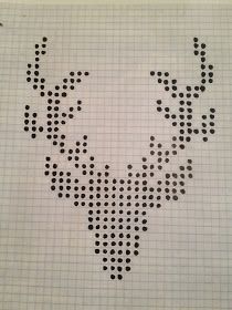 a cross - stitch pattern with the shape of a world map in black and white