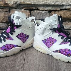 Nike Air Jordan Retro 6 Quai 54 Basketball Shoes Men's Size 8 (Cz4152-101) White. Condition Is "Preowned", Very Clean. Very Near Deadstock / Like New. No Signs Of Wear Or Damage. Comes With Original Box / Extra Laces. White Scratch-resistant Basketball Shoes For Streetwear, Purple Synthetic Jordan Sports Shoes, Scratch-resistant Synthetic Jordan Sports Shoes, Purple Mid-top Synthetic Basketball Shoes, White Non-slip Synthetic Basketball Shoes, Jordan Retro 6, Nike Air Jordan Retro, Jordans For Men, Nike Air Jordan