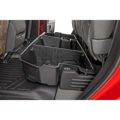 Clean up the contents of your cab with Rough Countrys Custom-Fit Under Seat Storage Compartment. These handy under seat truck storage compartments offer an easy way to store your gear with a custom, contoured look that blends in seamlessly with your vehicles factory design. Keep your tools, gear, and other odds and ends organized and stowed away while conveniently stowed away under the rear seats. Each under seat storage tray is constructed from a durable, high-density thermoplastic material tha Toyota Tundra Accessories, Tundra Accessories, Truck Bed Organization, Truck Organization, Under Seat Storage, Cool Truck Accessories, Truck Bed Storage, Tundra Truck, Truck Storage