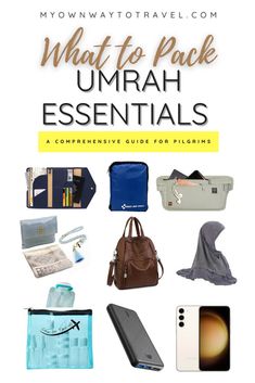 an image of what to pack for the ultimate travel trip with text overlay that reads, what to pack umah essentials