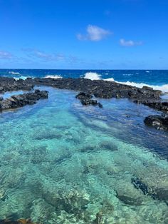 the water is crystal clear and blue