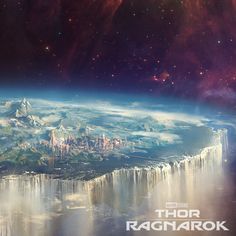 the poster for thor ragnarok's upcoming movie is shown in this image