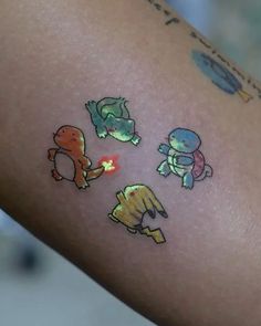 Small Tattoos Under $50, Pokemon Tattoo Pixel, Tattoo Ideas Trending, Pokemon Sibling Tattoo, Nerdy Best Friend Tattoos, Matching Nerd Tattoos, Video Game Tattoo Designs, Video Game Flash Tattoo, Kirby Tattoo Black And White