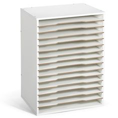 a white cabinet with many drawers on it