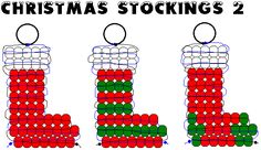 the christmas stockings are made out of beads