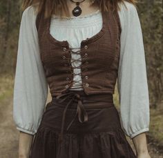 Hobbit Core, Natural Outfit, Goblin Market, Ren Faire Outfits, Diy Sy, Space Princess, Fest Outfits, Linen Vest