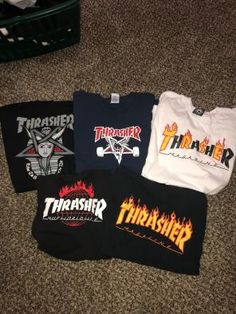 Thrasher Aesthetic, Thrasher Outfit, Thrasher Shirts, Thrasher Hoodie, Thrasher Shirt, Champion Clothing, Skater Girl Outfits, Trendy Hoodies, Punk Outfits