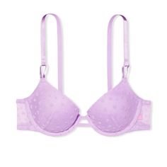 Brand New With Tags Victoria Secret Brand Lilac Purple Color Heart Pattern/Print Lined-Demi Adjustable Straps /Pink Clips On Straps Back Closure Size-34dd Victoria's Secret Feminine Purple Bra, Feminine Purple Bra, Victoria's Secret Lavender Underwire Bra, Feminine Fitted Purple Bra, Fitted Feminine Purple Bra, Fitted Lavender Bra For Spring, Victoria's Secret Purple Bra For Spring, Summer Underwire Bra In Purple, Purple Underwire Summer Bra