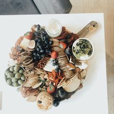 a platter filled with different types of food