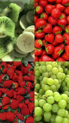 different fruits and vegetables are grouped together