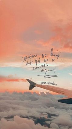 an airplane is flying in the sky with a quote above it that reads, greene no thing when you're no to cosmic aly