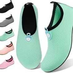 Size Us: 7.5-8.5 Women/6-7 Men Water Shoes For Womens Mens Barefoot Quick-Dry Aqua Socks For Beach Swim Surf Yoga Exercise New Translucent Color Soles This Auction Includes The Following: Watelves Water Shoes Dots Aqua Green All Parts Included In This Auction Are Authentic. This Item Comes From A Pet And Smoke Free Home! Gold Dress Sandals, Best Water Shoes, Surf Yoga, Aqua Socks, Water Shoes For Men, Tory Burch Sandals, Yoga Exercise, Swim Shoes, Beach Swim