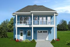 this is an artist's rendering of a two story house