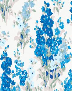 Stocks Sky Blue Wallpaper - Close-up  view - Laura Ashley Stocks Flowers, Nature Inspired Interior, Blue Sky Wallpaper, Style Anglais, Stock Flower, Sky Wallpaper, Stock Wallpaper, Graham & Brown, Floral Damask