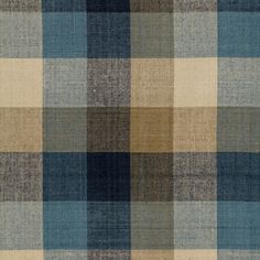 a blue and brown checkered pattern on fabric