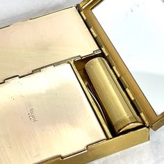 Volupte Vintage Gold Tone Compact With Lipstick Holder, Mirror, Blush Or Powder Space. Secures Inside Black Sturdy Cloth Guard With Strap For Belt Or Purse Oryour Choiceon The Back. 4 1/2” X 3 1/2” X 1” 1950 1960 50s 60s Beauty Party Makeup Vintage Compact Clutch For Everyday Use, 50s Makeup, Vintage Makeup Train Case, Vintage Makeup Compact, Antique Makeup Compacts, Makeup Purse, Beauty Party, Compact Mirror Vintage, Makeup Supplies