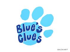 blue's clues logo with paw print on the bottom and bottom part of it