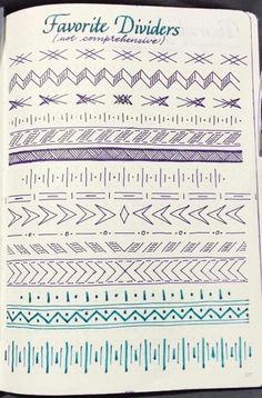 a notebook with different patterns on it