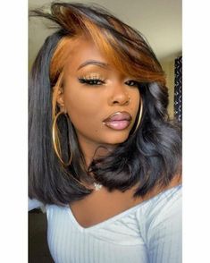 Highlight Brown Bob Wigs Pre Plucked Remy Human Hair Wigs T Part Lace Front Wigs Bday Hair, Natural Girl, Color Wigs, Vanity Art, Hairstyles 2024, Remy Human Hair Wigs, Pretty Females, Color Play, Hair Crush