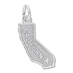 Commemorate your travels or home state with this California charm, crafted of sterling silver. The charm is from the Rembrandt Charms® collection. Jewelry Questions, Jewelry Advice, California Map, United States Map, Gold Charms, Unique Pendant, Rembrandt, Golden State, Gold Charm