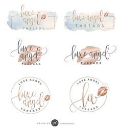 four different handwritten logos with the words love angel, luke angel, luke angel and luke