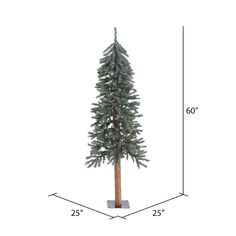 a tall christmas tree with lights on it's base and measurements for the height