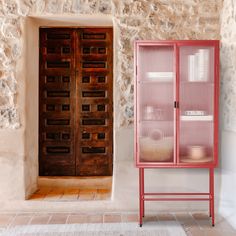 OPTIMIZED STORAGE: This stylish storage cabinet is designed with three tier shelves, and there is an open space at the bottom, which provides you with a flexible storage solution to classify and store different items. Glass Storage Cabinet, Display Cupboard, Three Tier Shelf, Cabinet With Glass Doors, Door Accent Cabinet, Fluted Glass, Glass Cabinet Doors, Accent Doors, Three Tier