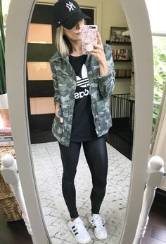 Outfit Remix: Faux Leather Leggings 6 Ways - my kind of sweet Adidas Shoes Outfit, Adidas Leggings Outfit, Looks Adidas, Leggings Outfit Summer