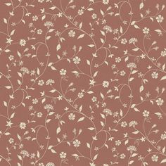 a brown and white wallpaper with flowers on it