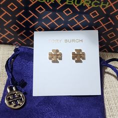 -Nwt -No Box But Will Come With Purple Tory Burch Dust Bag - Firm Price - Simple But Beautiful Piece - No Visible Damage To Earrings Drink Recipes, Tory Burch, Tory Burch Earrings, Tory Burch Jewelry, Stud Earring, Gold Color, Dust Bag, Jewelry Earrings, Women Jewelry