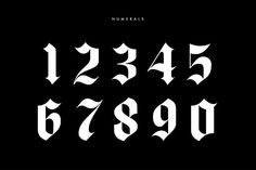 some type of font that is black with white letters and numbers on the bottom half