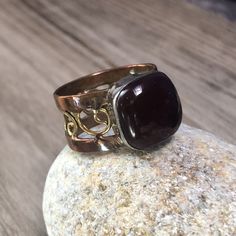 Carnelian Artisan Mixed Metal Ring 7.5  | eBay Bohemian Adjustable Rings For Formal Occasions, Unique Brown Rings For Anniversary, Spiritual Carnelian Ring Jewelry, Elegant Brown Rings With Natural Stones, Brown Large Stone Ring Jewelry, Brown Large Stone Ring, Unique Adjustable Ruby Gemstone Ring, Artisan Brown Gemstone Rings, Brown Natural Stone Ring