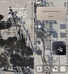 an image of the back side of a cell phone with flowers and leaves on it