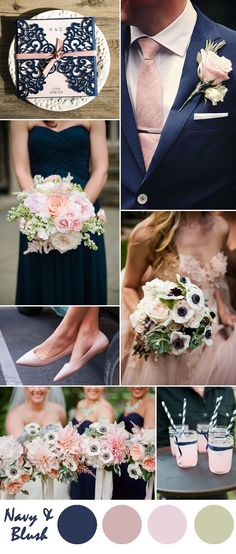 a collage of different wedding colors and details