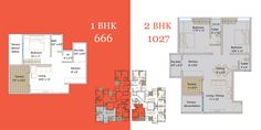 the floor plan for two bedroom apartment with 2 bhk and 1 bak