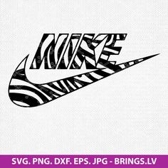 the nike logo with zebra print on it