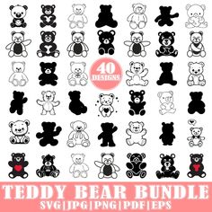 teddy bear bundle svg clip art