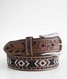 Nocona Western Leather Belt - Brown 34, Men's Brown Embroidered 1 3/8 belt Interchangeable buckle. Due to the nature of leather/suede, small variances of color in the skin may occur, this is in no way considered a defect. These are inherent characteristics of leather/suede and will enhance the individual look of your garment.. Genuine leather.. MEN'S BELT SIZE CONVERSION CHART Waist (size) 28-30 32-34 36-38 40-42 44-46 Belt Length 30-32 34-36 38-40 42 44 Belt Size S M L XL XXL *Conversion sizes Mens Western Belt, Western Men Gifts, Brown Leather Rodeo Belt, Brown Leather Belt For Rodeo, Traditional Leather Belt With Concho, Traditional Brown Leather Belt Buckles, Southwestern Leather Belt Buckles For Rodeo, Southwestern Hand Tooled Leather Belt, Southwestern Style Hand Tooled Leather Belt